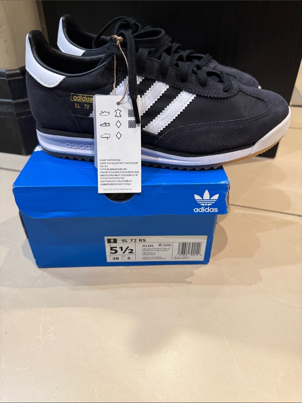 adidas SL 72 Low-Top Sneakers in Black and White